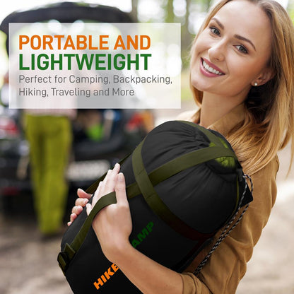 Double Sleeping Bag w/ 2 Pillows, Waterproof, Lightweight, Camouflage