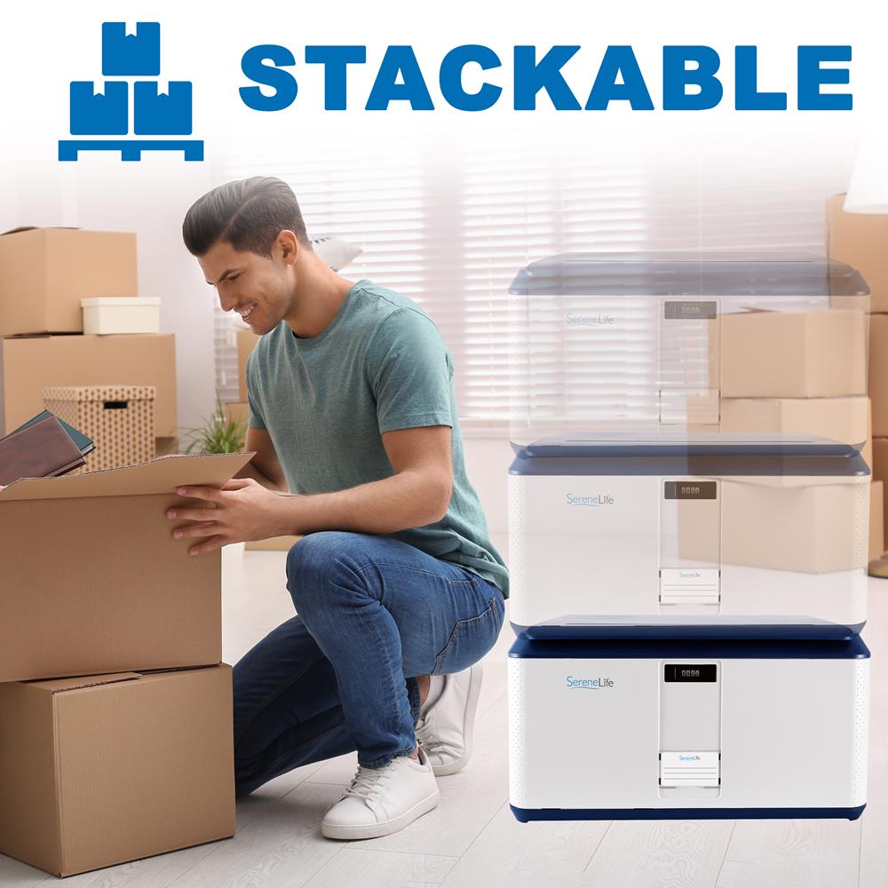 Lockable Storage Box 21 Gal Capacity, Combo Lock, Reinforced ABS