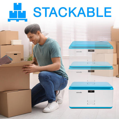 Lockable Storage Box 21 Gal Secure Combo Lock Reinforced ABS