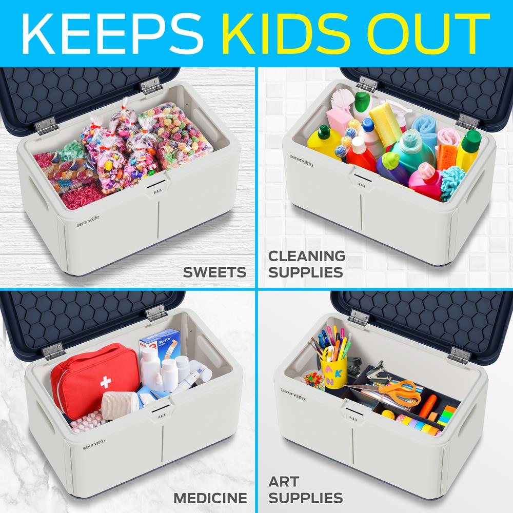 product image number 4 for SereneLife 8 Gallon Locking Storage Bin