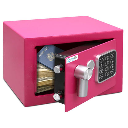 Electronic Safe Box, Secure Storage, Digital Lock, Pink