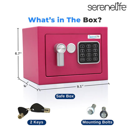 Electronic Safe Box, Secure Storage, Digital Lock, Pink