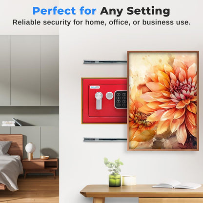 Digital Safe Box Secure Storage Steel Construction Red