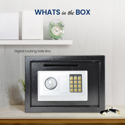 Front Load Safe Box Secure Storage Steel Construction 13.8"x9.8"x9.8"