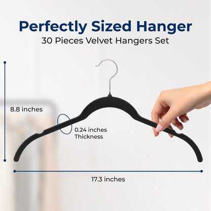 30-Piece Velvet Hangers Non-Slip Space-Saving 360¬∞ Swivel Hook