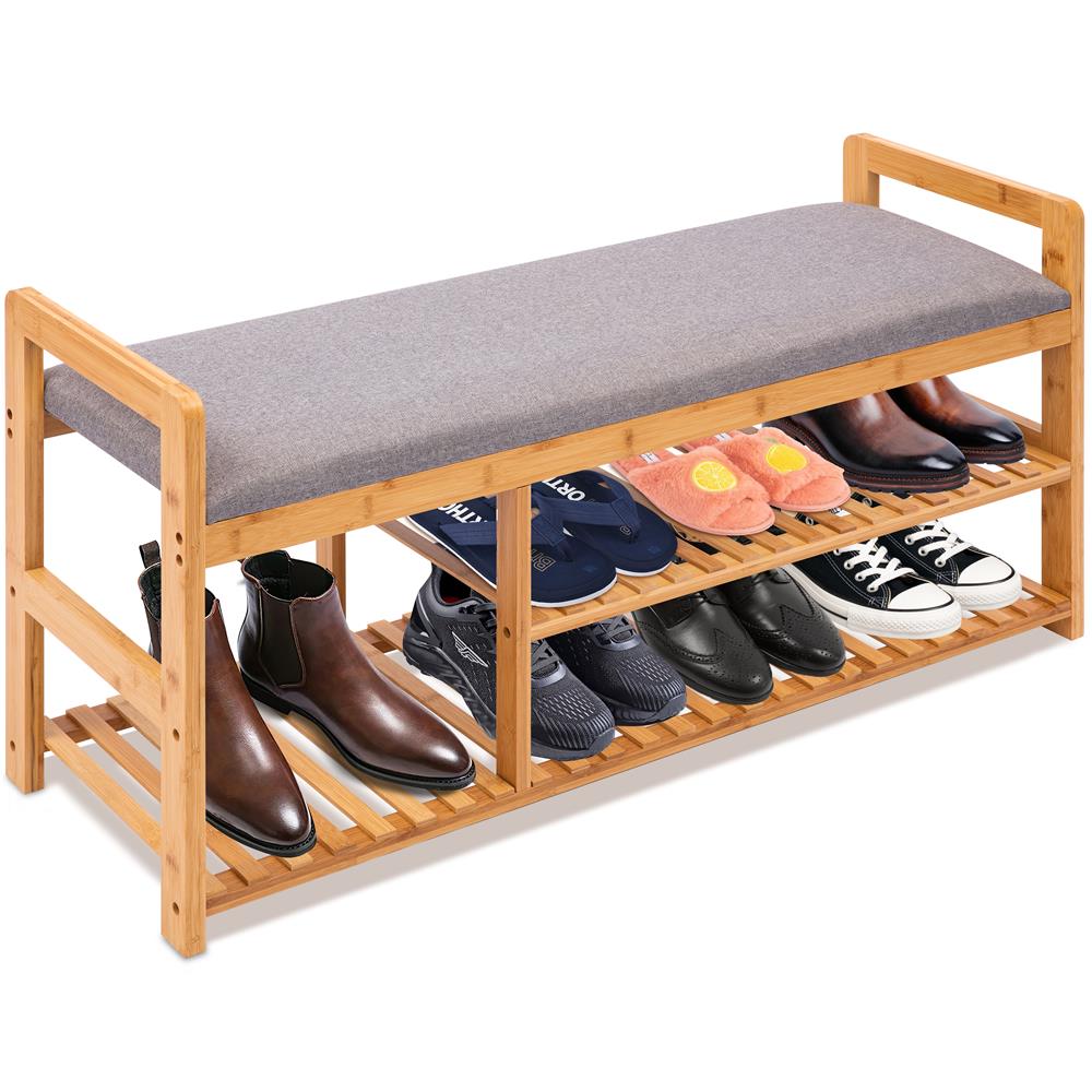3 Tier Bamboo Shoe Bench