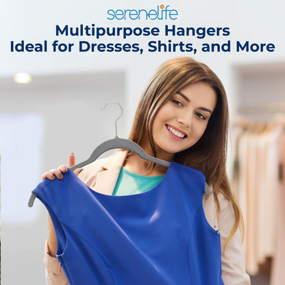 30-Piece Velvet Hangers, Non-Slip, Space-Saving, 360¬∞ Swivel Hook, Grey