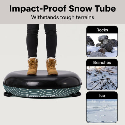 Serenelife 40'' Inflatable Snow Tube For Winter Sports – Durable, Easy-To-Inflate Snow Sled For Kids & Adults (Green)