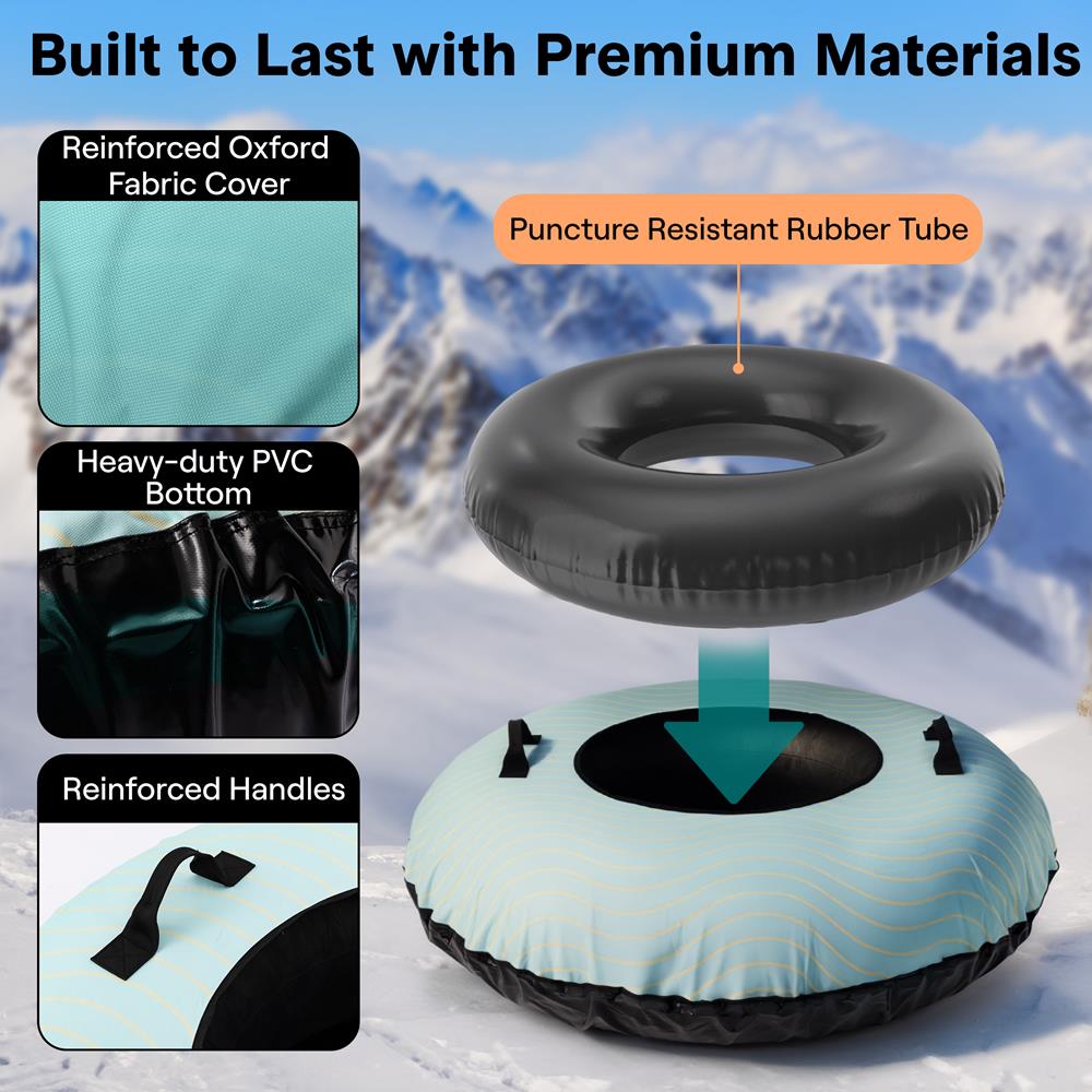 Serenelife 48'' Inflatable Snow Tube For Winter Sports – Durable