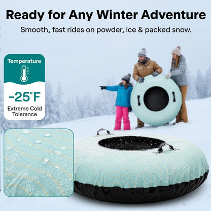 Serenelife 48'' Inflatable Snow Tube For Winter Sports – Durable, Easy-To-Inflate Snow Sled For Kids & Adults (Blue)