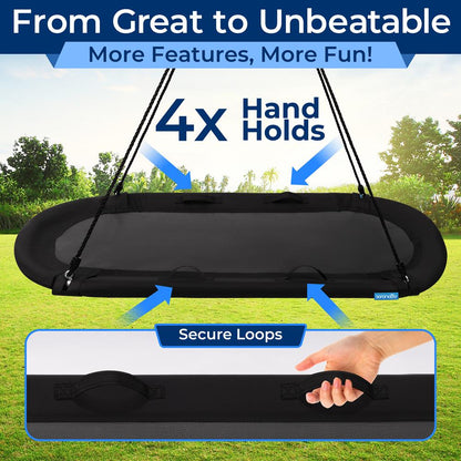 67" Oval Saucer Swing, 700 lbs Capacity, Waterproof, Includes Pillow