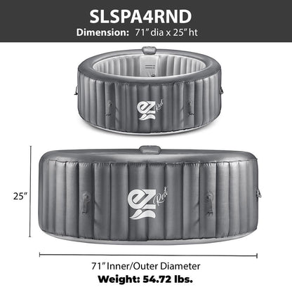 product image number 7 for SereneLife Round Inflatable Pool Spa With Light