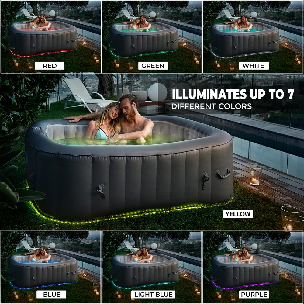 product image number 5 for SereneLife Square Inflatable Pool Spa With Light