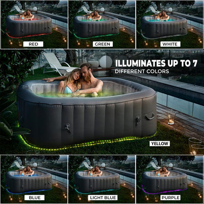 product image number 5 for SereneLife Square Inflatable Pool Spa With Light