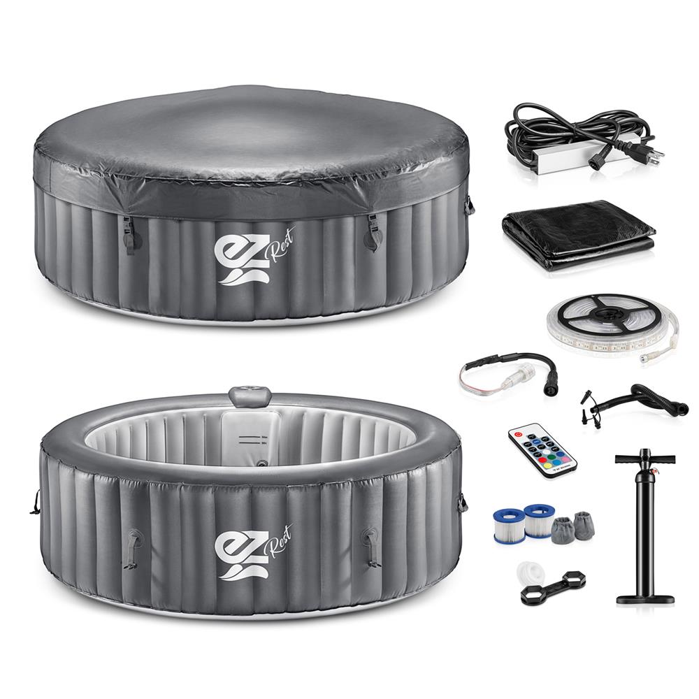 product image number 8 for SereneLife Round Inflatable Pool Spa With Light