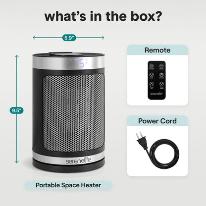 Indoor Electric Heater With Wi-Fi Function,Thermostat, Remote, Digital Display, 12H Timer, 3 Heating Modes, Fast & Safe Ptc Ceramic Heating (Black)