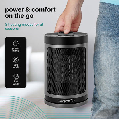 Indoor Electric Heater With Wi-Fi Function,Thermostat, Remote, Digital Display, 12H Timer (Gray)