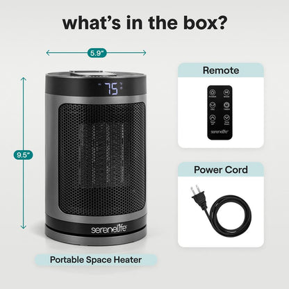 Indoor Electric Heater With Wi-Fi Function,Thermostat, Remote, Digital Display, 12H Timer (Gray)