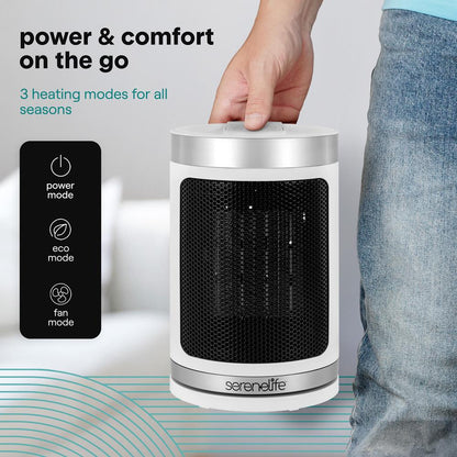 Portable Space Heater - Indoor Electric Heater With Wi-Fi Function,Thermostat, Remote, Digital Display, 12H Timer, 3 Heating Modes, Fast & Safe Ptc Ceramic Heating For Home, Office, Bedroom (White)