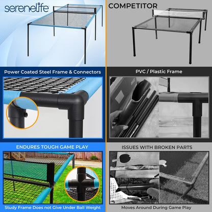 Trampoline Ping Pong Table - Portable, Adjustable Steel Frame, Indoor/Outdoor