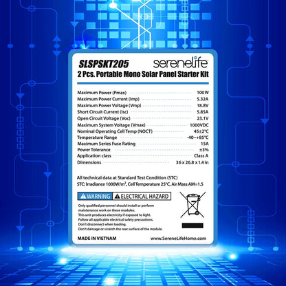 product image number 8 for SereneLife Mono Solar Panel Starter Kit