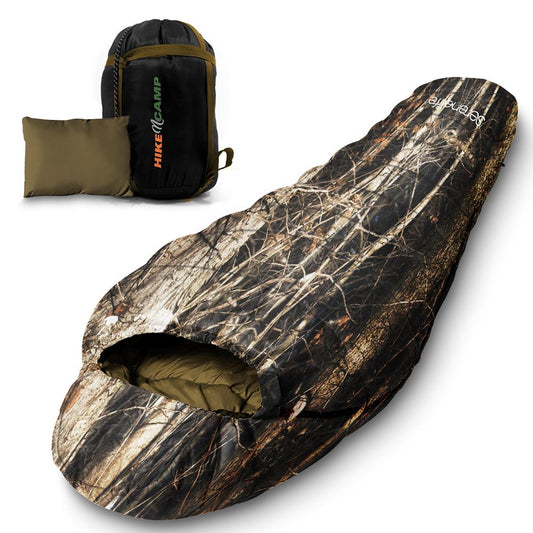 Mummy Sleeping Bag, Weatherproof, 210T Polyester, Real Tree