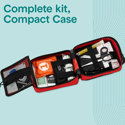 Serenelife Emergency First Aid And Survival Kit - Advanced Medical Supplies, Trauma Care Essentials, Outdoor Survival Gear, And Essential Tools For Home, Vehicle, Travel, Camping, And Disaster Preparedness (Red)