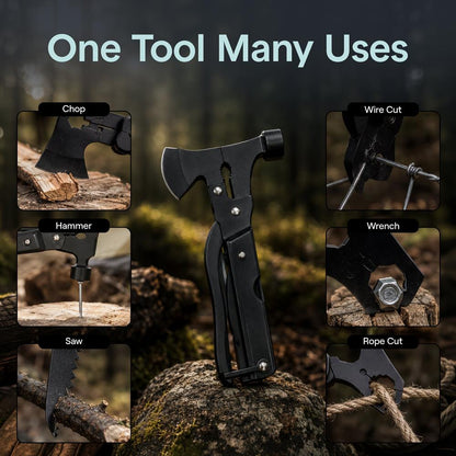 Serenelife Survival Toolkit - All-Purpose Outdoor Emergency Tools And Gear Set With Basic First Aid And Tactical Equipment (Black)