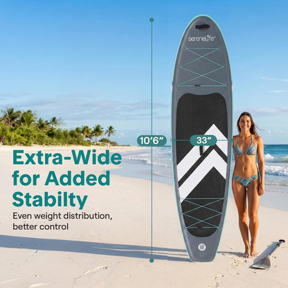 Inflatable Paddleboard, Stable Design, Non-Slip Deck, Blue