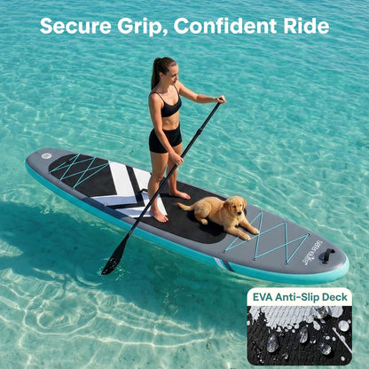 Inflatable Paddleboard, Stable Design, Non-Slip Deck, Blue