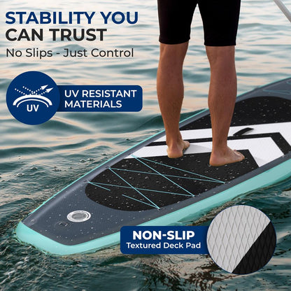 Inflatable Paddleboard, Stable Design, Non-Slip Deck, Blue