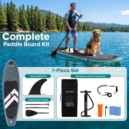 Inflatable Paddleboard, Stable Design, Non-Slip Deck, Blue