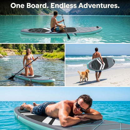 Inflatable Paddleboard, Stable Design, Non-Slip Deck, Blue