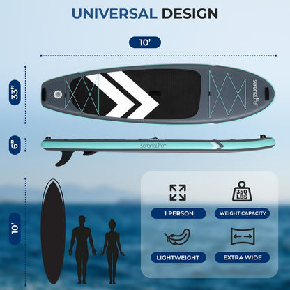 Inflatable Paddleboard, Stable Design, Non-Slip Deck, Gray