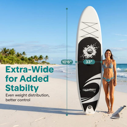 Inflatable Paddle Board, Stable Design, 3 Fins, Non-Slip Deck, 10'6"