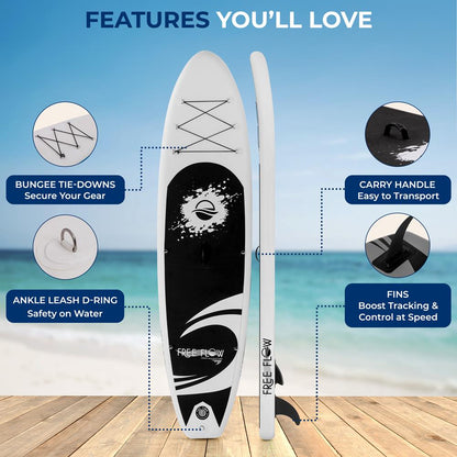 Inflatable Paddle Board, Stable Design, 3 Fins, Non-Slip Deck, 10'6"