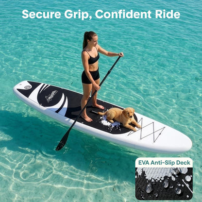 Inflatable Paddle Board, Stable Design, 3 Fins, Non-Slip Deck, 10'6"