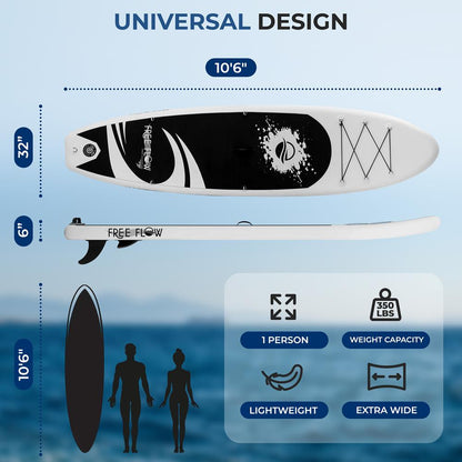 Inflatable Paddle Board, Stable Design, 3 Fins, Non-Slip Deck, 10'6"