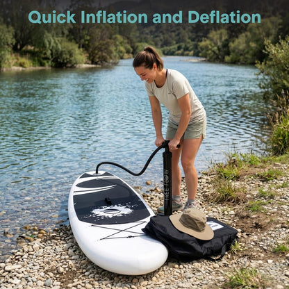 Inflatable Paddle Board, Stable Design, 3 Fins, Non-Slip Deck, 10'6"