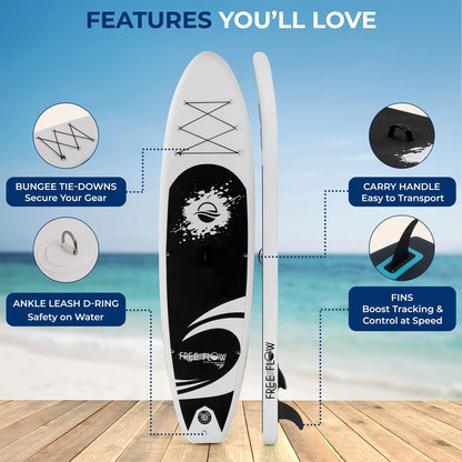 Inflatable Paddle Board - Stable Non-Slip Deck, 10'10", Easy Storage