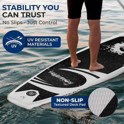 Inflatable Paddle Board - Stable Non-Slip Deck, 10'10", Easy Storage