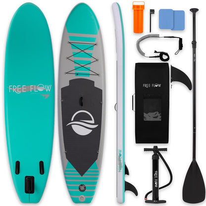 Inflatable Paddle Board, Stable Design, Non-Slip EVA Deck Pad, Teal