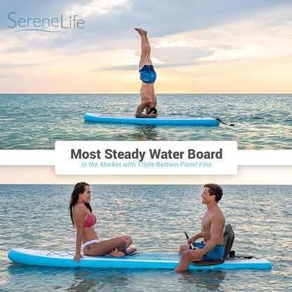 Inflatable Paddle Board - Stable Non-Slip Deck, PVC, 10' Blue