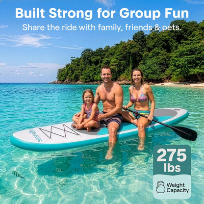 Inflatable Paddle Board, Stable Design, Non-Slip EVA Deck Pad, Blue