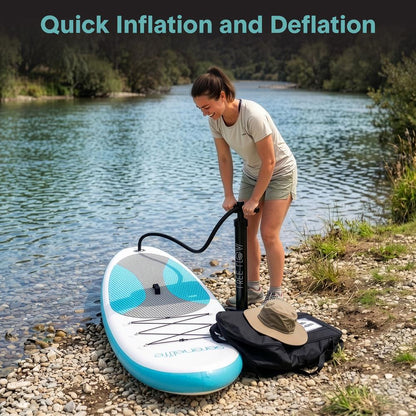 Inflatable Paddle Board, Stable Design, Non-Slip EVA Deck Pad, Blue