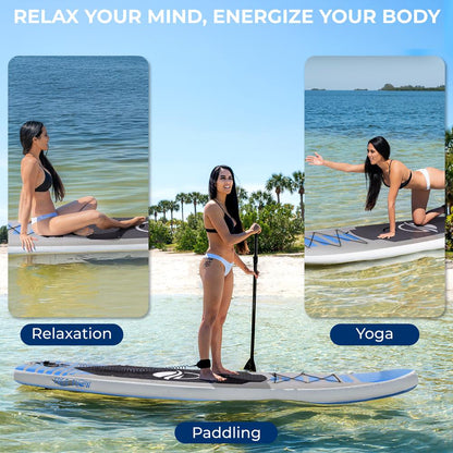 Inflatable Paddle Board - Stable Non-Slip Deck, 10'6", PVC, Blue