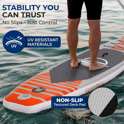 Inflatable Paddle Board, Stable Design, Non-Slip EVA Deck, Blue