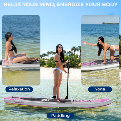 Inflatable Paddle Board - Stable Non-Slip Deck, 10'6", PVC, 350 lbs Capacity