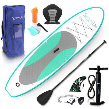 Inflatable Paddle Board - Stable Non-Slip Deck, PVC, 10' Teal