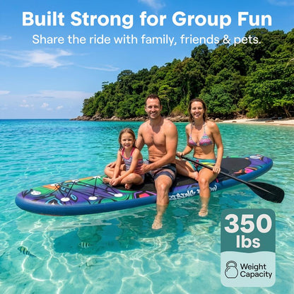 Inflatable Paddle Board - Stable Non-Slip Deck, 10'6", Blue